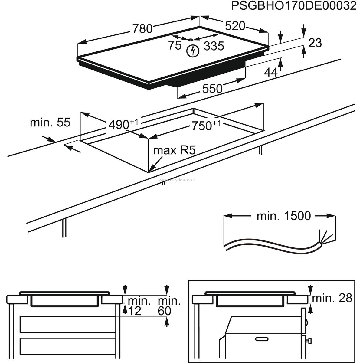 כיריים אינדוקציה Electrolux EIV83443BW יבואן רשמי – תמונה 2