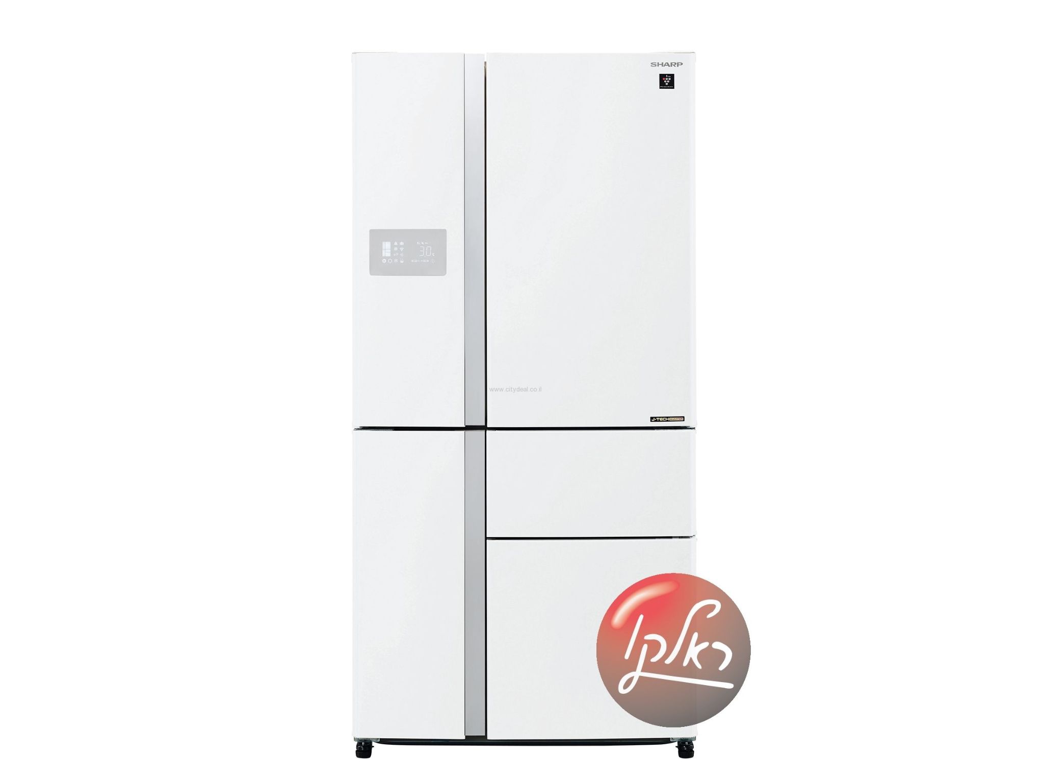 מקרר 5 דלתות Sharp SJ-R9732 – 661 ליטר מהדרין עם PLASMACLUSTER וחלל ענק ללא מחיצה זכוכית לבנה | יבואן רשמי – תמונה 3