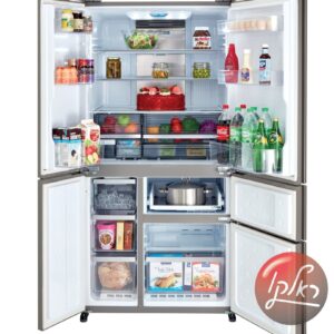 מקרר 5 דלתות Sharp SJ-R9732 – ‏661 ליטר מהדרין עם PLASMACLUSTER וחלל ענק ללא מחיצה זכוכית לבנה | יבואן רשמי