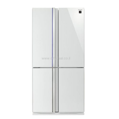 מקרר 4 דלתות מקפיא תחתון Sharp SJ-FS87-WH - זכוכית לבנה