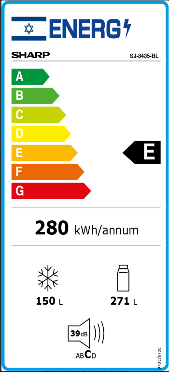 מקרר 4 דלתות SHARP SJ8435BL – בנפח 401 ליטר זכוכית שחורה No-Frost | יבואן רשמי-משלוח מהיר – תמונה 4