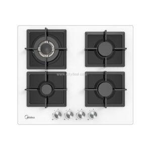 כיריים גז Midea 60G40ME007-GFT – זכוכית לבנה עם מבער וטורבו 3600W | יבואן רשמי
