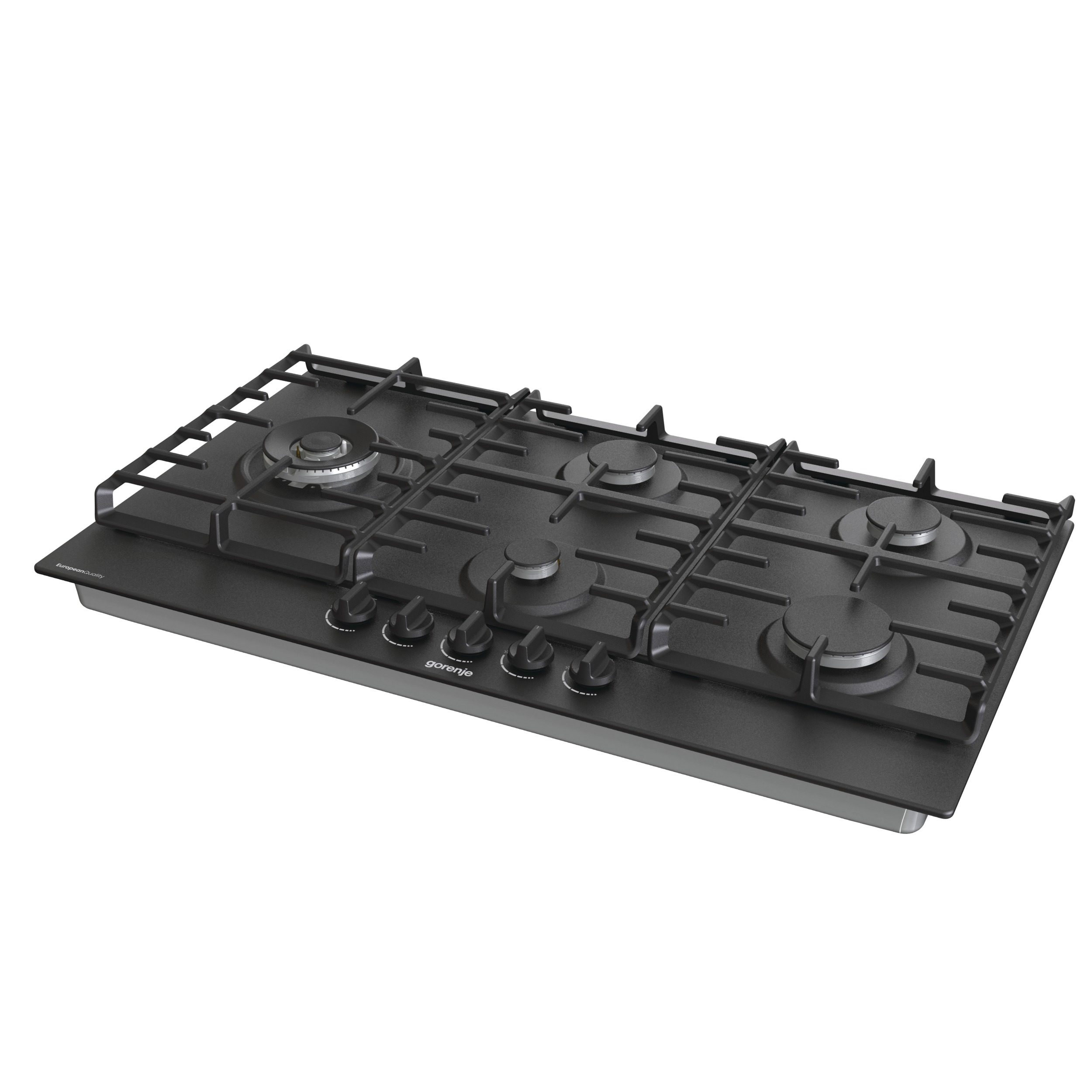 כיריים גז Gorenje GW951MB עם 5 מבערים ברוחב 90 ס"מ-גימור שחור – תמונה 2