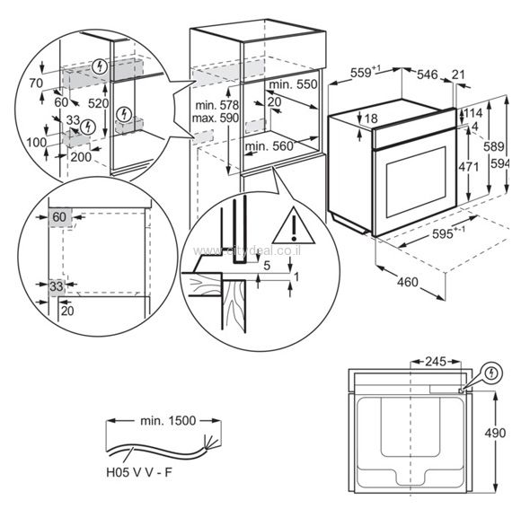 תנור בנוי פירולטי Electrolux דגם KOFDP40X – תמונה 5
