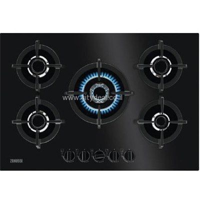 Zanussi ZGO78520BA- כיריים גז 5 מבערים זכוכית שחורה זנוסי יבואן רשמי