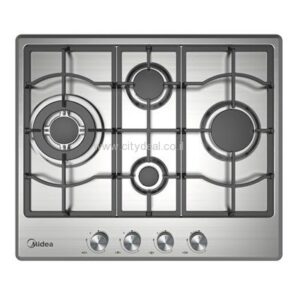 כיריים גז Midea 60SM097 – נירוסטה 60 ס״מ עם 4 להבות וטורבו כפול | יבואן רשמי