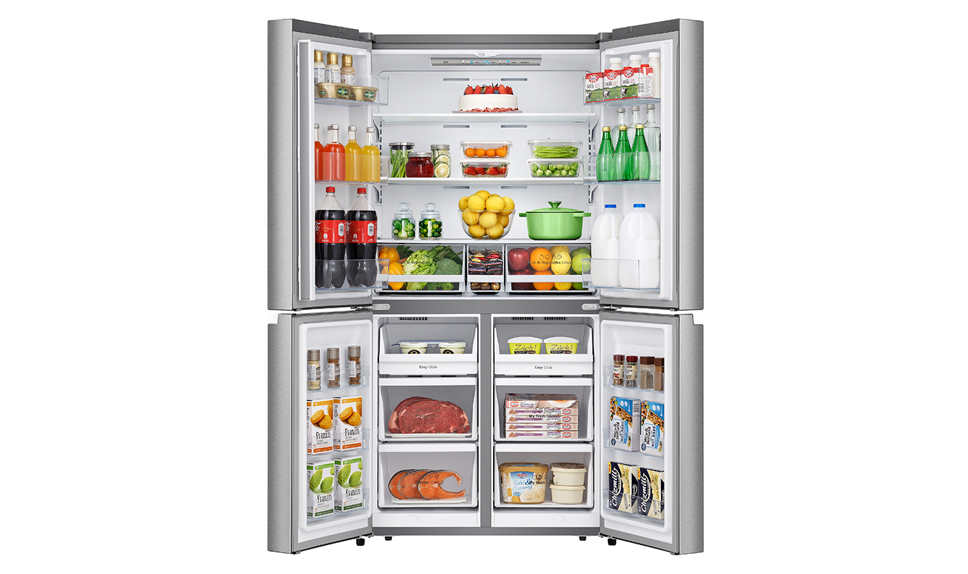 Hisense RQ72SK מקרר מקפיא תחתון הייסנס 4 דלתות 609 ליטר נירוסטה מוברשת אינוורטר עם מנגנון שבת וחג | יבואן רשמי-משלוח מהיר – תמונה 2