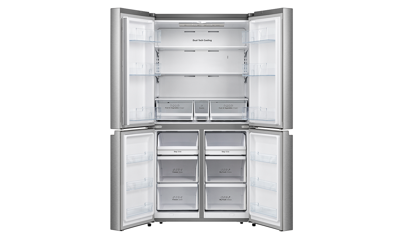 Hisense RQ72SK מקרר מקפיא תחתון הייסנס 4 דלתות 609 ליטר נירוסטה מוברשת אינוורטר עם מנגנון שבת וחג | יבואן רשמי-משלוח מהיר – תמונה 4