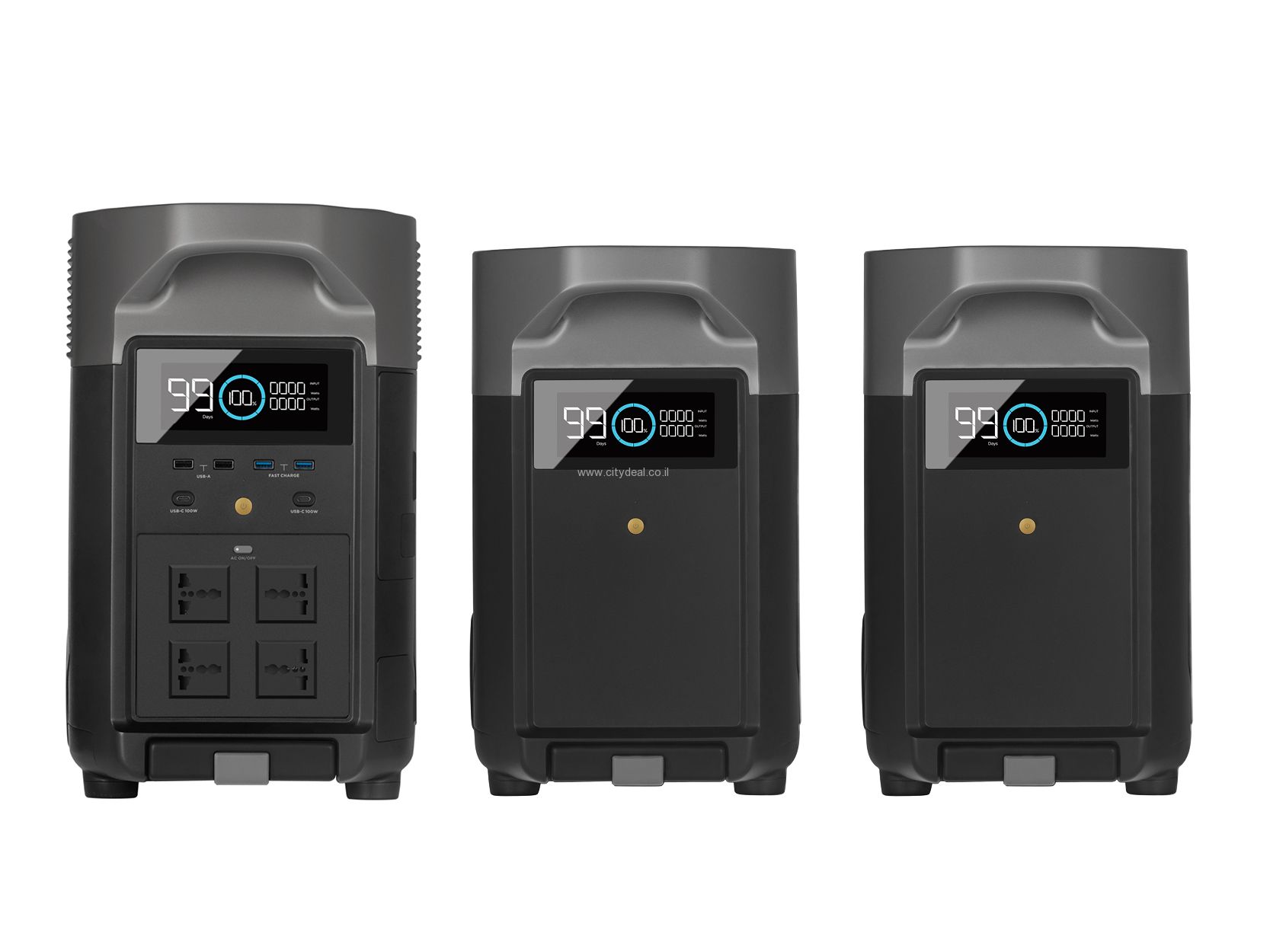 תחנת כח ניידת DELTA ECOFLOW PRO 3600 + זוג תאי הרחבה PRO 3600 בהספק 10.8kWh – תמונה 2