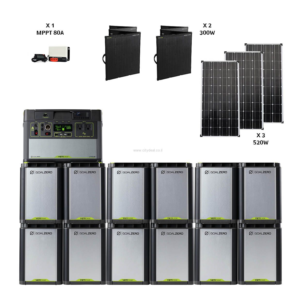 מערכת סולארית היברידית - 21Kwh דגם YETI6000X2100 יבואן רשמי