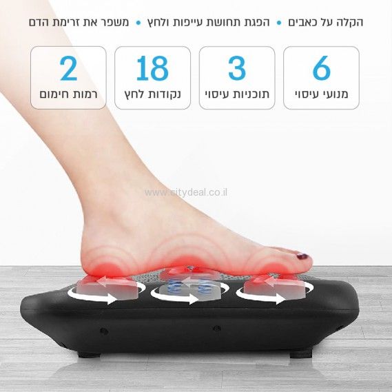 מכשיר עיסוי לכפות הרגליים בשיטת שיאצו כולל חימום Carbon דגם FMP-18 יבואן רשמי – תמונה 7