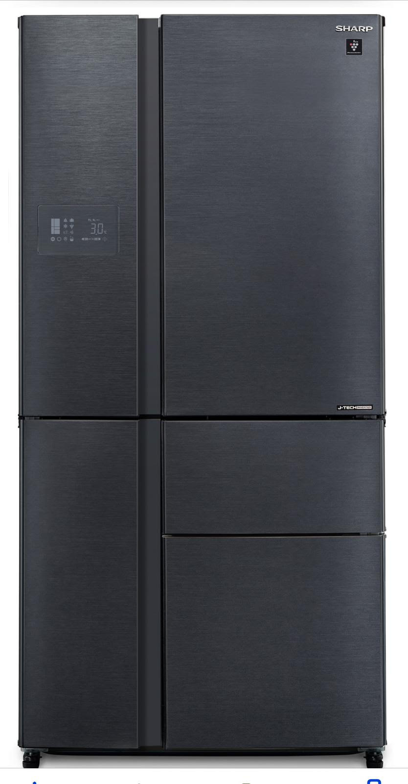 מקרר 5 דלתות Sharp SJ-9630 – 661 ליטר מהדרין עם PLASMACLUSTER וחלל ענק ללא מחיצה נירוסטה מושחרת | יבואן רשמי