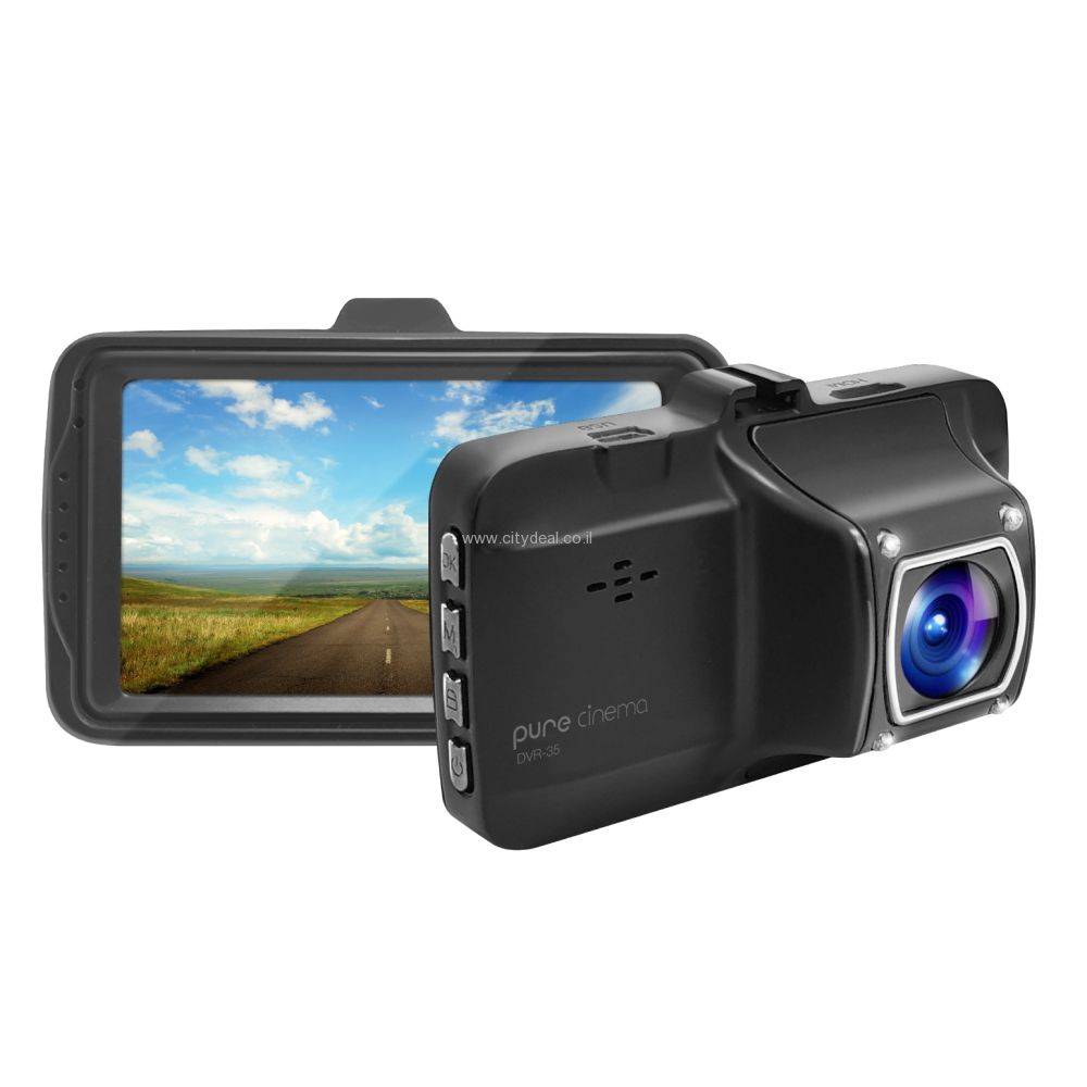 מצלמת דרך לרכב עם תאורת לילה Pure Cinema דגם DVR-35 יבואן רשמי