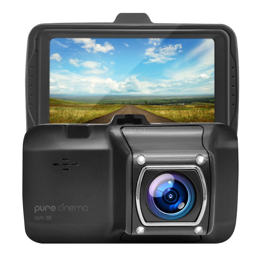 מצלמת דרך לרכב עם תאורת לילה Pure Cinema דגם DVR-35 יבואן רשמי – תמונה 2