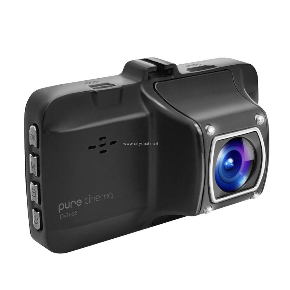 מצלמת דרך לרכב עם תאורת לילה Pure Cinema דגם DVR-35 יבואן רשמי – תמונה 3