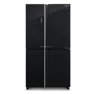 מקרר 4 דלתות מקפיא תחתון Sharp SJ-8590-BK שארפ 532 ליטר No Frost זכוכית שחורה עם פיקוד שבת - יבואן רשמי