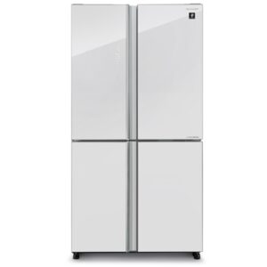 מקרר 4 דלתות מקפיא תחתון Sharp SJ-8590-WH שארפ 532 ליטר No Frost זכוכית לבנה עם פיקוד שבת - יבואן רשמי