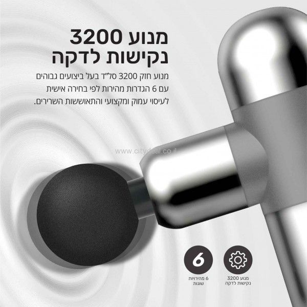 אקדח עיסוי ארבעה ראשים ונרתיק נשיאה מבית Carbon | יבואן רשמי ! – תמונה 5