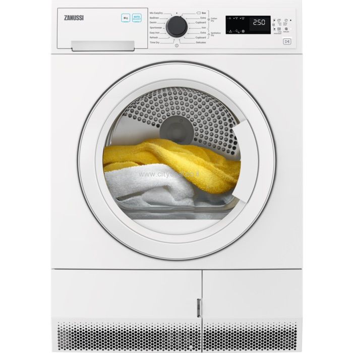 Zanussi ZDCB284W מייבש כביסה קונדנסור 8 ק"ג פאנל הפעלה בעברית | יבואן רשמי