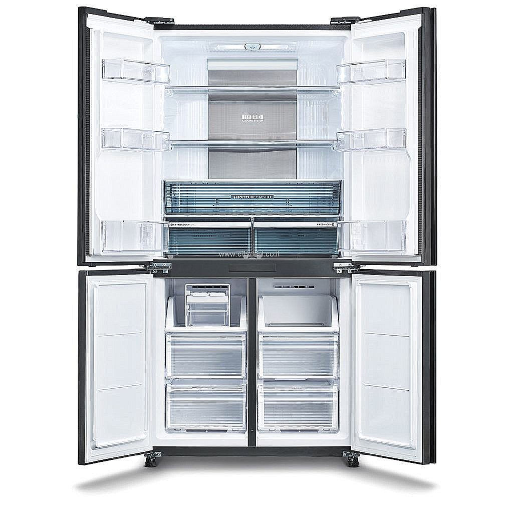 מקרר 4 דלתות מקפיא תחתון Sharp SJ-8950W שארפ 578 ליטר אינוורטר No Frost לבן עם פיקוד שבת - יבואן רשמי – תמונה 2