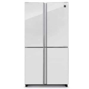 מקרר 4 דלתות מקפיא תחתון Sharp SJ-8960WH שארפ 578 ליטר אינוורטר No Frost זכוכית לבנה עם פיקוד שבת - יבואן רשמי