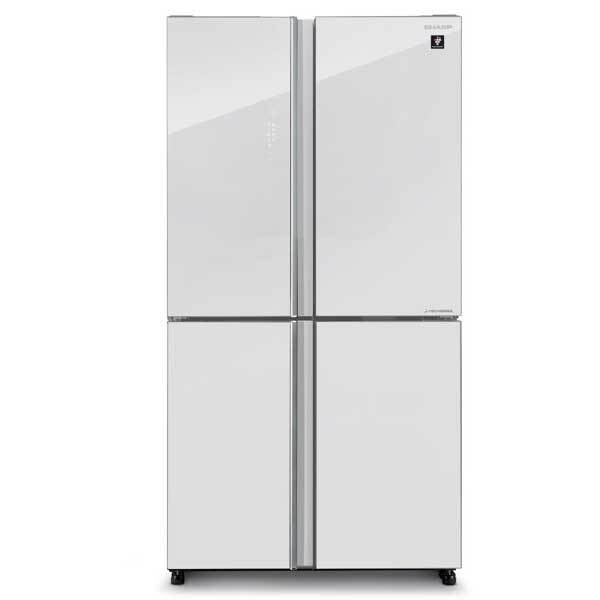 מקרר 4 דלתות מקפיא תחתון Sharp SJ-8960WH שארפ 578 ליטר אינוורטר No Frost זכוכית לבנה עם פיקוד שבת - יבואן רשמי