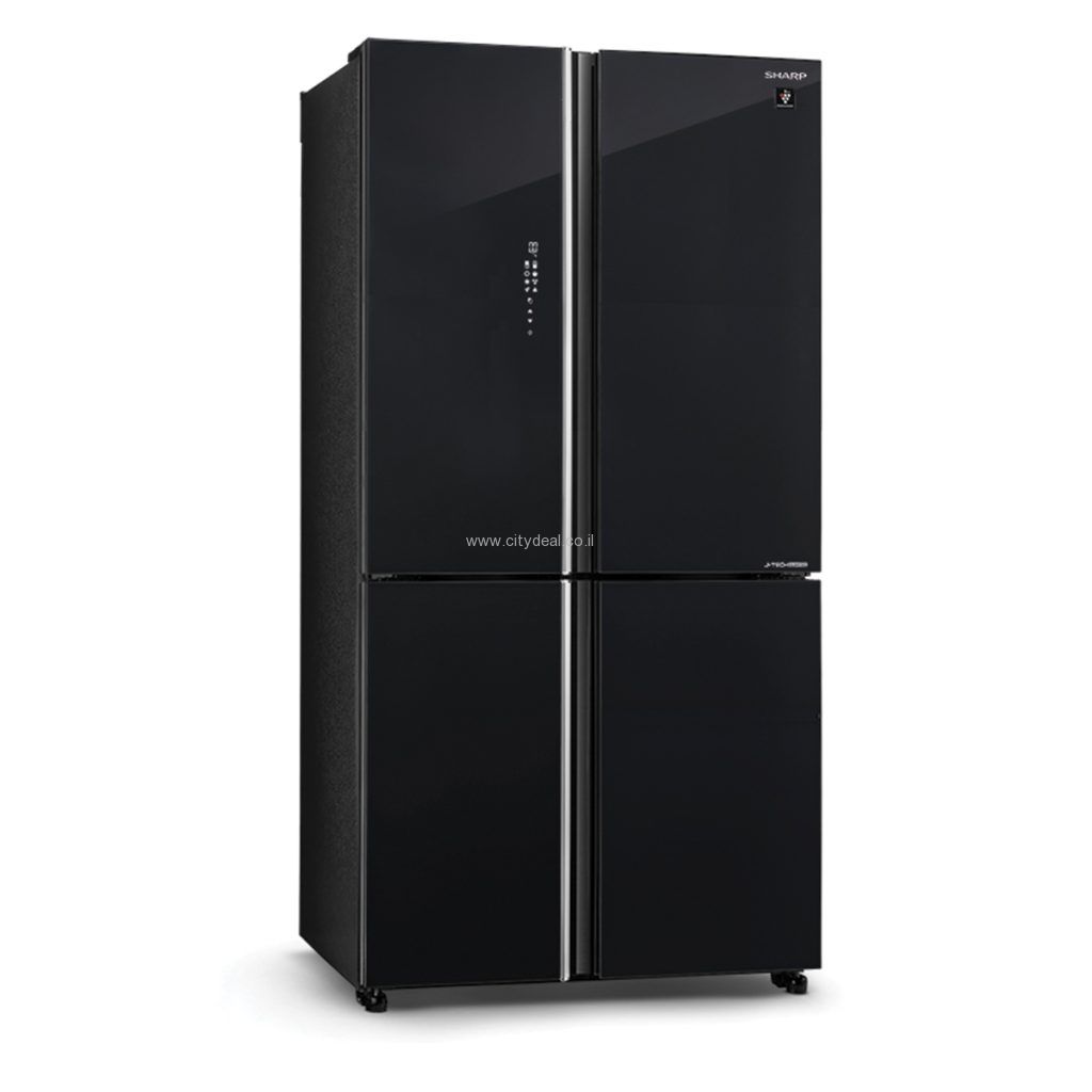 מקרר 4 דלתות מקפיא תחתון Sharp SJ-8960BK שארפ 578 ליטר אינוורטר No Frost זכוכית שחורה עם פיקוד שבת - יבואן רשמי – תמונה 3