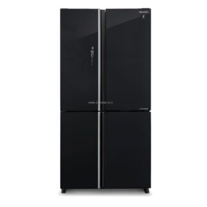 מקרר 4 דלתות מקפיא תחתון Sharp SJ-8960BK שארפ 578 ליטר אינוורטר No Frost זכוכית שחורה עם פיקוד שבת - יבואן רשמי