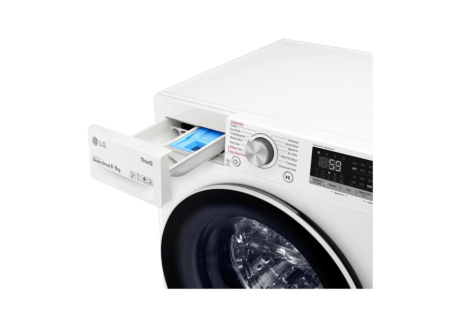 מכונת כביסה משולבת מייבש LG F1696SWDE 9 ק"ג יבואן רשמי – תמונה 3