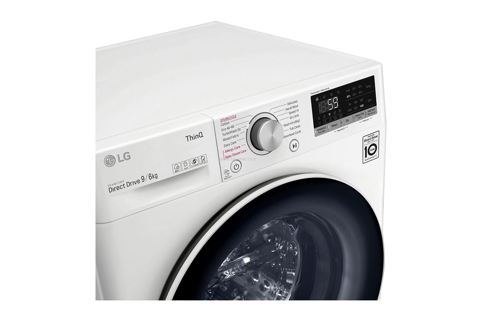 מכונת כביסה משולבת מייבש LG F1696SWDE 9 ק"ג יבואן רשמי – תמונה 4