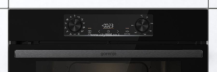 תנור אפייה בנוי פירוליטי 77 ל׳ Gorenje BPS6737E14BG | 360° MultiFlow | זכוכית שחורה – תמונה 3