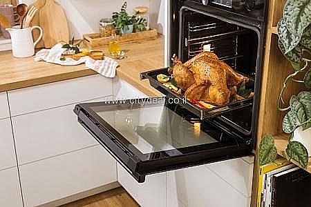 תנור אפייה בנוי פירוליטי 77 ל׳ Gorenje BPS6737E14BG | 360° MultiFlow | זכוכית שחורה – תמונה 6