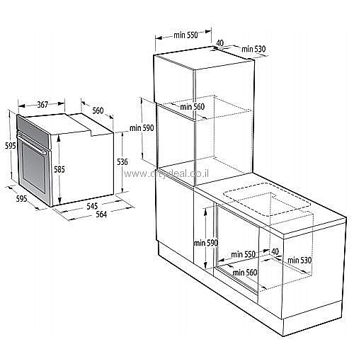 תנור אפייה בנוי פירוליטי 77 ל׳ Gorenje BPS6737E14BG | 360° MultiFlow | זכוכית שחורה – תמונה 9