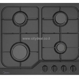 כיריים גז MIDEA 60SJ401 – עם 4 להבות בגימור שחור 60 ס״מ | יבואן רשמי-משלוח מהיר