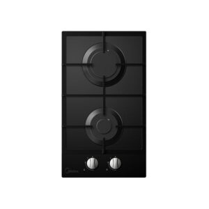 כיריים גז דומינו 2 להבות Midea 30GB095 | זכוכית שחורה | יבואן רשמי-משלוח מהיר
