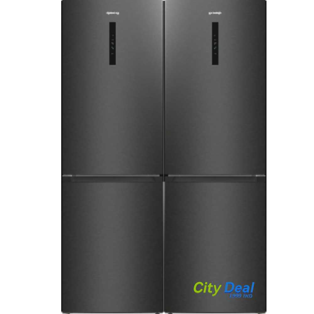 מקרר 4 דלתות NRK619EABXL4 Gorenje ברוחב 120 ס״מ, 640 ליטר, נירוסטה שחורה