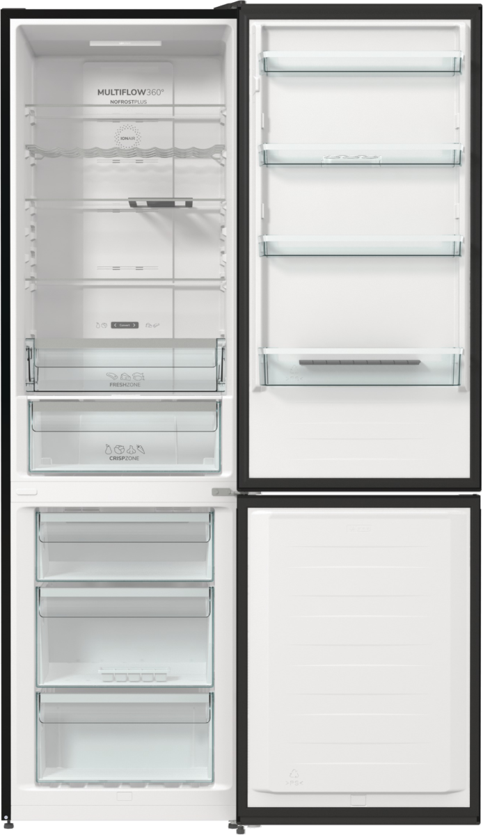 מקרר מקפיא תחתון NRK6192SYW/BK יחידה בודדת Gorenje | משלוח מהיר – תמונה 2