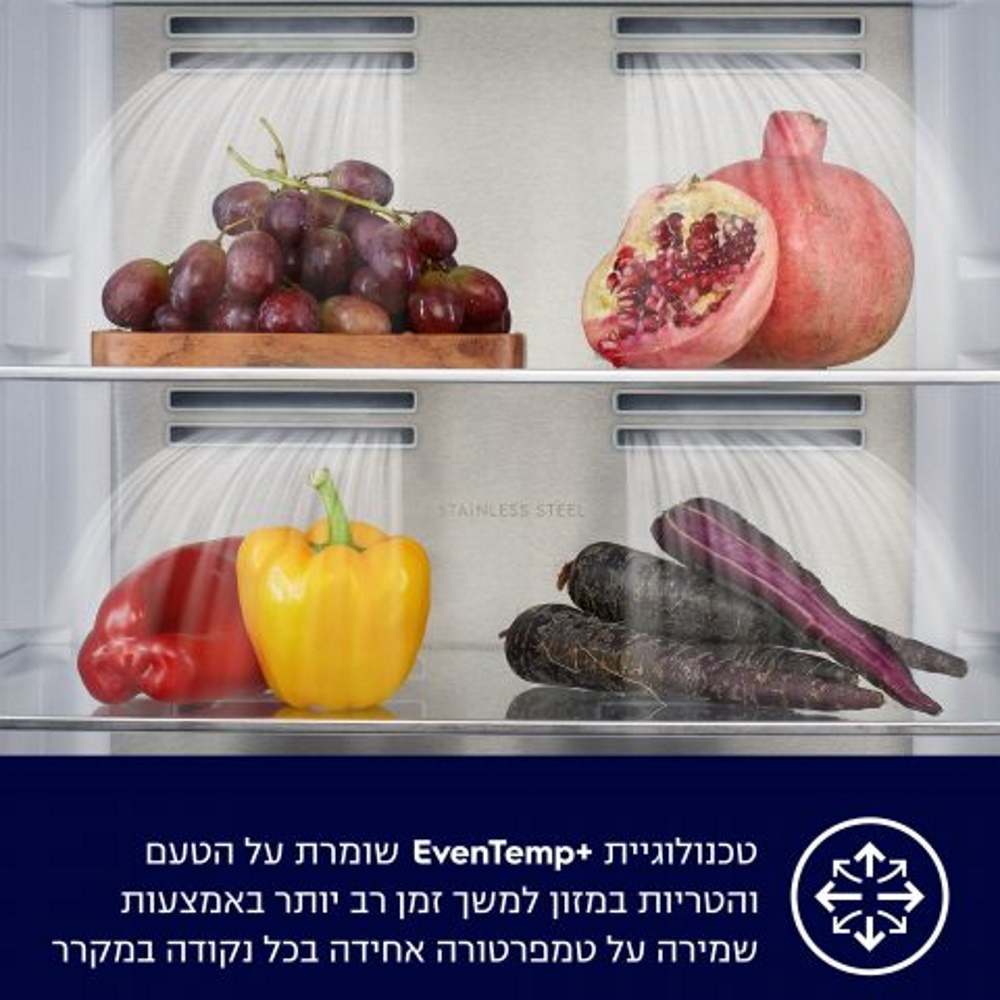 מקרר 4 דלתות EQE5609BA Electorlux נירוסטה מושחרת יבואן רשמי – תמונה 7
