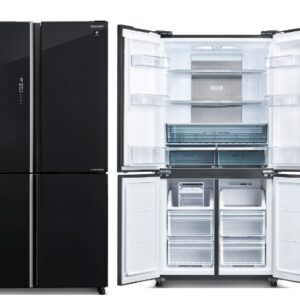 מקרר 4 דלתות שארפ Sharp SJ-FFSR89-BK מקפיא תחתון 572 ליטר NoFrost זכוכית שחורה - יבואן רשמי | משלוח מהיר