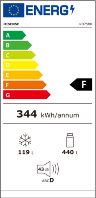 מקרר מקפיא עליון Hisense דגם RD75BK יבואן רשמי – תמונה 2