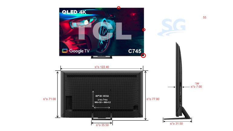 טלוויזיה חכמה 75" TCL QLED דגם 75C745 – תמונה 4