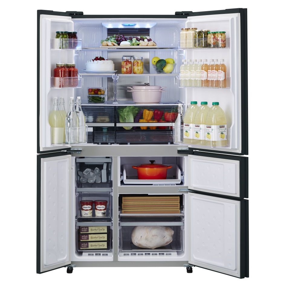 SHARP SJ-FSR920-BK: מקרר 5 דלתות זכוכית No-Frost, בנפח 661 ליטר עם יצרן קרח וצג מגע | יבואן רשמי-משלוח מהיר – תמונה 2