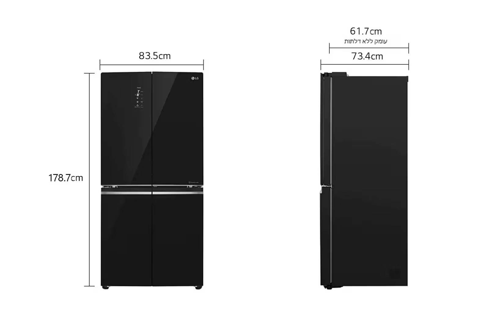 מקרר 4 דלתות בנפח 530 ליטר LG דגם GR-608BEDID יבואן רשמי – תמונה 10