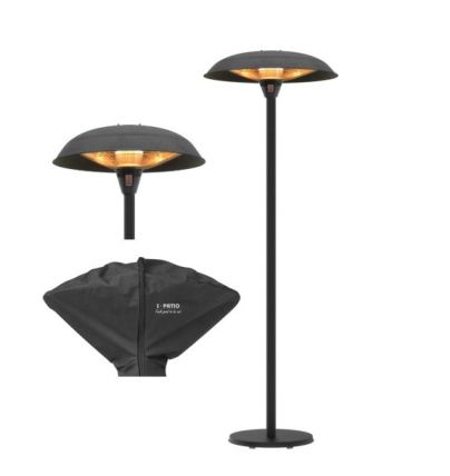 פטריית חימום חשמלית S.PATIO מעוצבת על עמוד 1200W/1800W/3000W צבע שחור