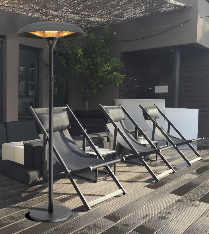 פטריית חימום חשמלית S.PATIO מעוצבת על עמוד 1200W/1800W/3000W צבע שחור – תמונה 2