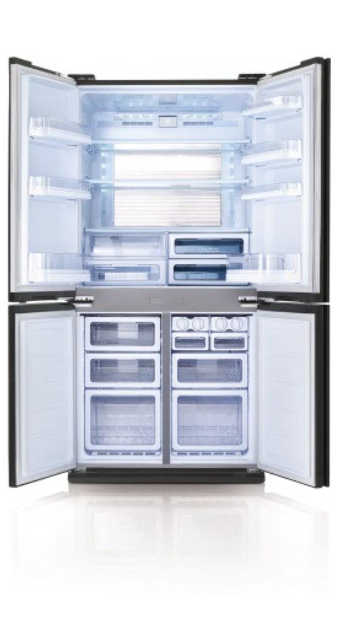 SHARP SJ-FSRN87BK – מקרר 4 דלתות שארפ 611 ל׳ זכוכית שחורה עם מקפיא תחתון | יבואן רשמי-משלוח מהיר – תמונה 2