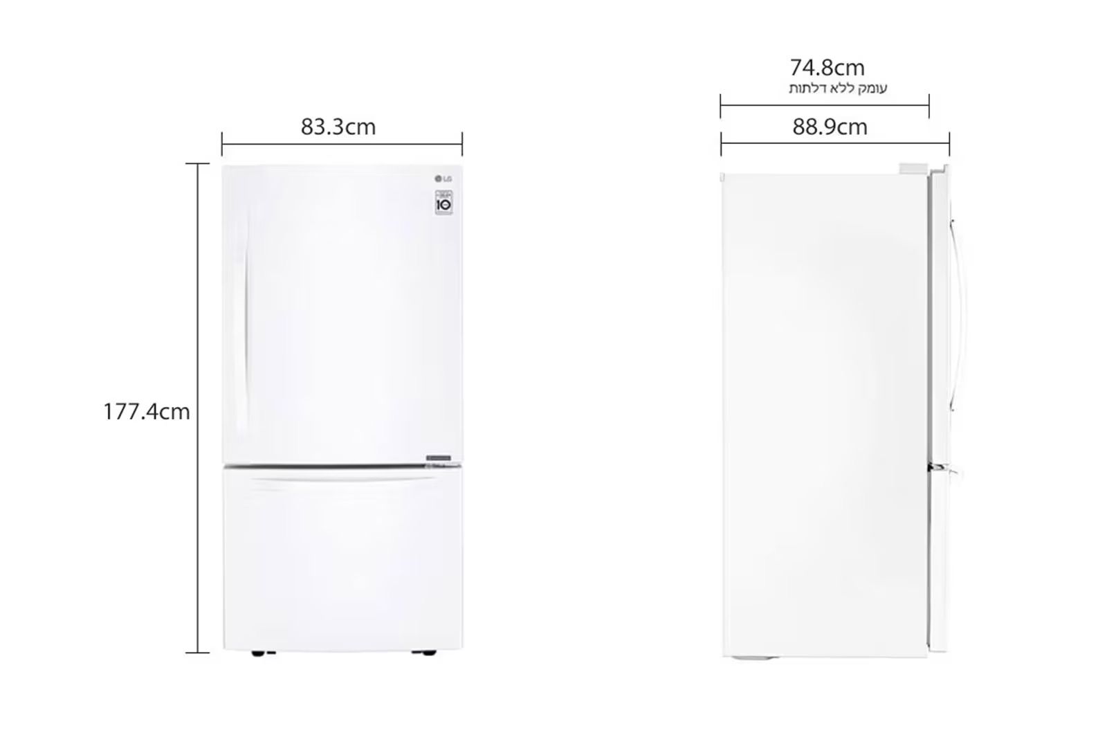 מקרר מקפיא תחתון LG GM-859RWCE נפח 720 ליטר | No Frost | התקן שבת | יבואן רשמי – תמונה 3