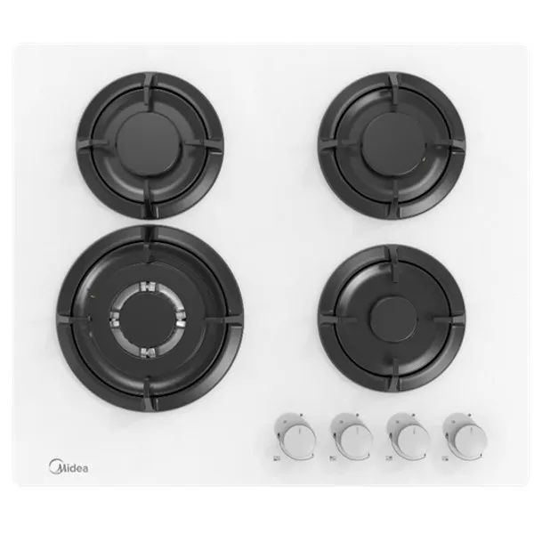 כיריים גז 4 להבות MIDEA זכוכית לבנה דגם 60GH503-W | יבואן רשמי