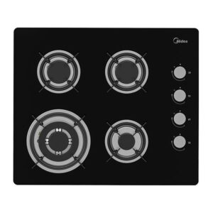 כיריים גז MIDEA 60GL403 – זכוכית שחורה 60 ס״מ עם 4 להבות SABAF | יבואן רשמי-משלוח מהיר