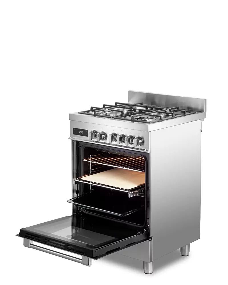 תנור משולב כיריים גז 4 להבות DeLonghi דגם PRO66MXL-IL יבואן רשמי – תמונה 4